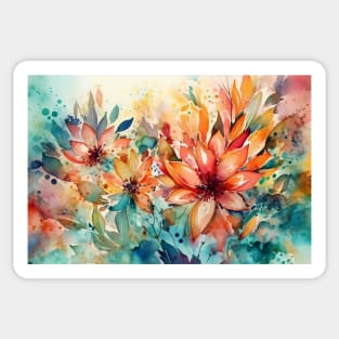 Beautiful floral background. Illustration in watercolor style. Sticker